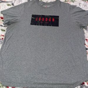 2XL Jordan Air Grey T-Shirt with black and red logo